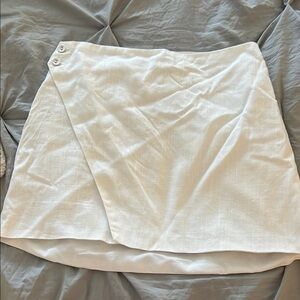Princess Polly White Linen Mini Skirt